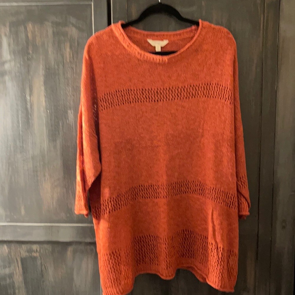Terra Sky, Rust Sweater 3X, NWOT, non-smoker, right above knee length